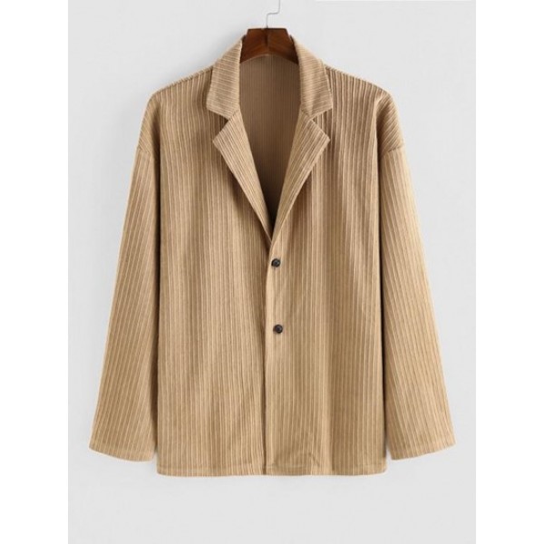 Button Fly Tailored Collar Corduroy Shac... Button Fly Tailored Collar Corduroy Shac...
