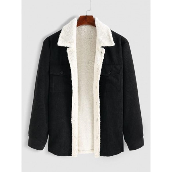 Double Pockets Design Fuzzy Fleece-lined... Double Pockets Design Fuzzy Fleece-lined...