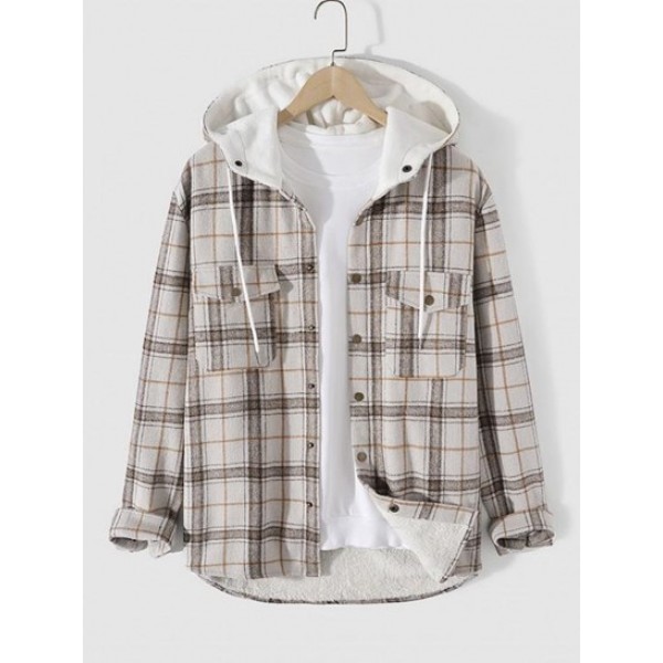Double Pockets Design Fluffy Fleece-line... Double Pockets Design Fluffy Fleece-line...