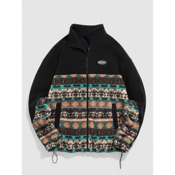 Geometric Ethnic Aztec Printed Zipper Fl... Geometric Ethnic Aztec Printed Zipper Fl...