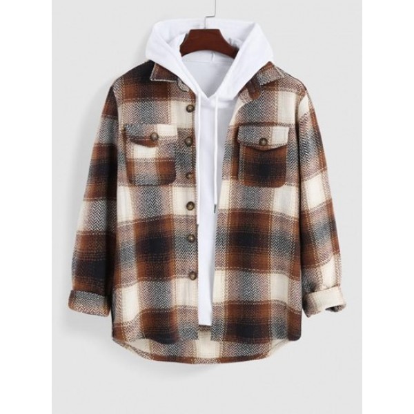 Check Tweed Flap Pockets Shacket Check Tweed Flap Pockets Shacket