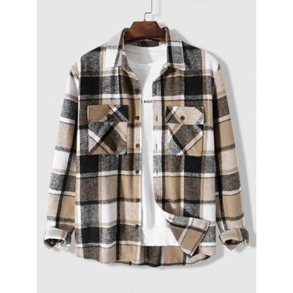 Plaid Pattern Pocket Patch Shacket Plaid Pattern Pocket Patch Shacket