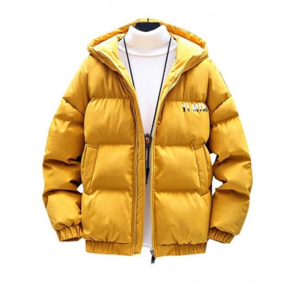 Zip Up Letter Graphic Pockets Puffer Coa... Zip Up Letter Graphic Pockets Puffer Coa...