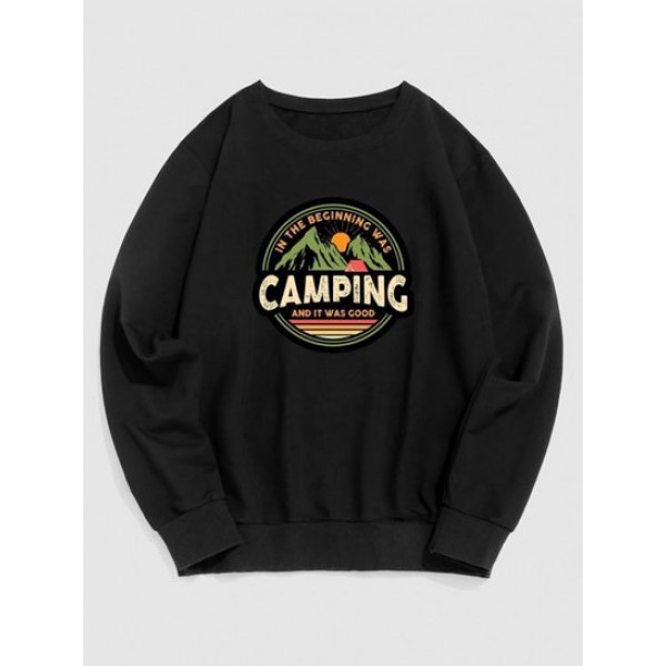 Streetwear Camping Mountain Graphic Swea... Streetwear Camping Mountain Graphic Swea...