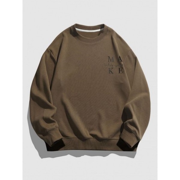 Letter Print Crew Neck Casual Sweatshirt Letter Print Crew Neck Casual Sweatshirt