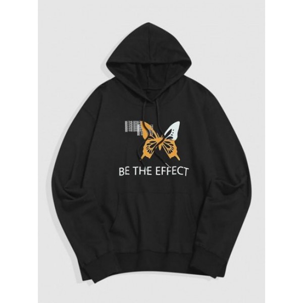 Letters Butterfly Print Graphic Hoodie Letters Butterfly Print Graphic Hoodie