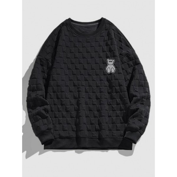 3D Check Printed Bear Patch Design Sweat... 3D Check Printed Bear Patch Design Sweat...