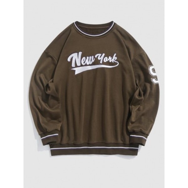 Number And New York Embroidery Pullover ... Number And New York Embroidery Pullover ...