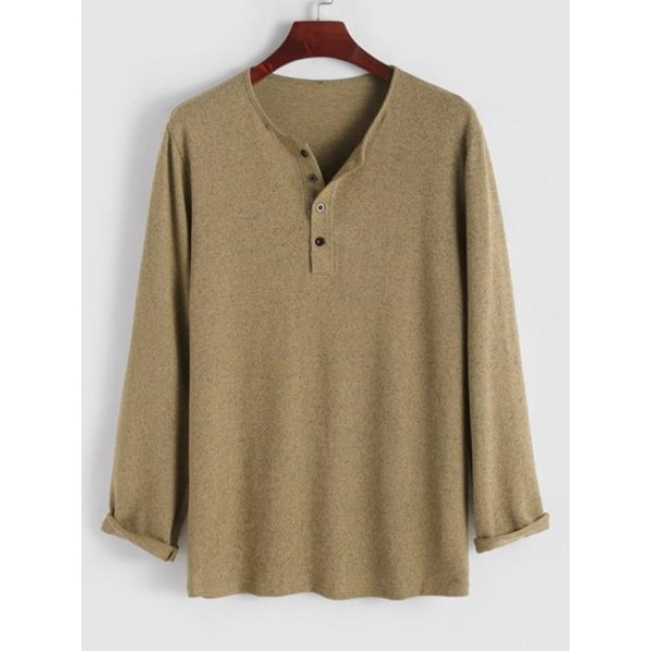 Heathered Henley T Shirt Heathered Henley T Shirt