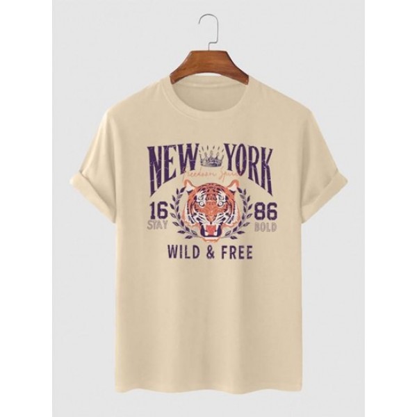 Tiger And NEW YORK Graphic Printed T-shi... Tiger And NEW YORK Graphic Printed T-shi...