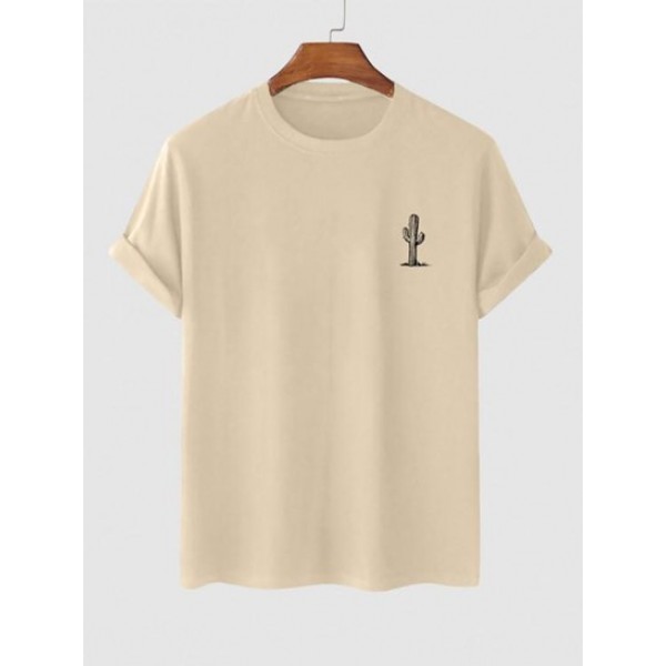 Cactus Pattern Simple Style T-shirt Cactus Pattern Simple Style T-shirt