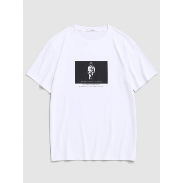 Short Sleeve Astronaut Print Vintage Gra... Short Sleeve Astronaut Print Vintage Gra...