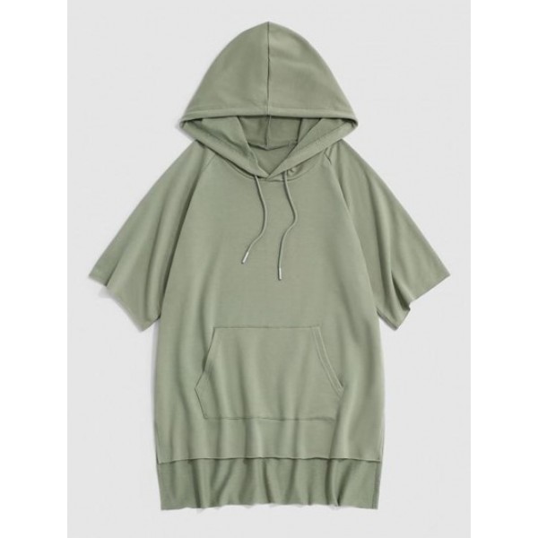 Hooded Side Slit High Low T-shirt Hooded Side Slit High Low T-shirt
