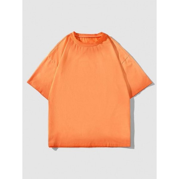 Solid Color Vintage Short Sleeve T Shirt Solid Color Vintage Short Sleeve T Shirt
