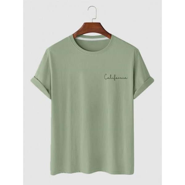 Solid Color Letter Printed Basic T-shirt Solid Color Letter Printed Basic T-shirt