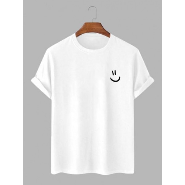 Cartoon Smile Face Printed Basic T-shirt Cartoon Smile Face Printed Basic T-shirt