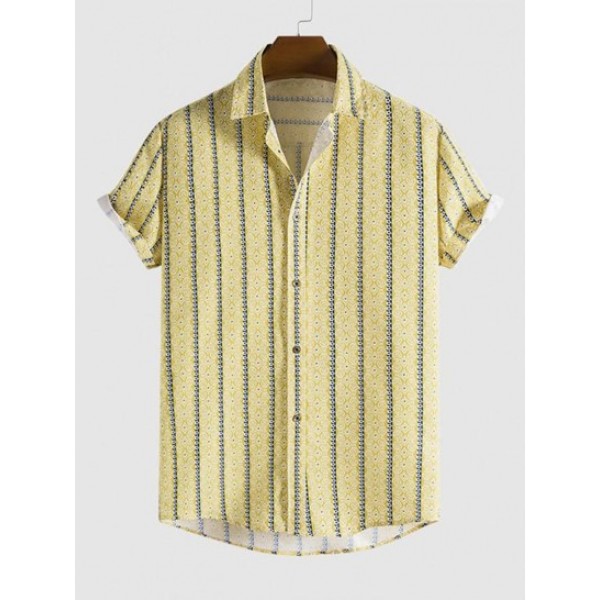 Print Casual Short Sleeve Button Shirt Print Casual Short Sleeve Button Shirt