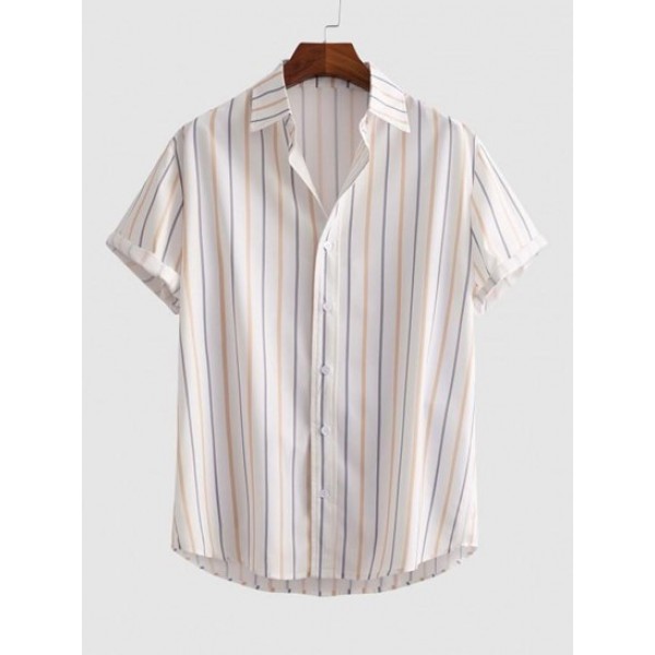 Vertical Stripes Short Sleeve Shirt Vertical Stripes Short Sleeve Shirt