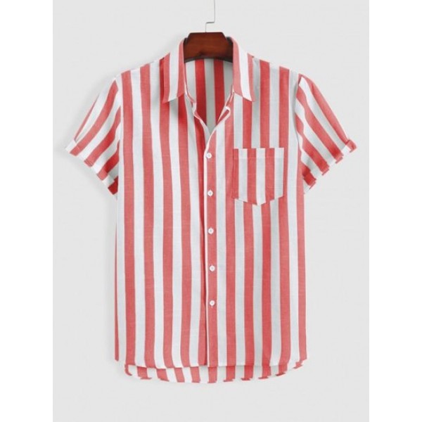 Colorblock Vertical Stripe Office Shirt Colorblock Vertical Stripe Office Shirt