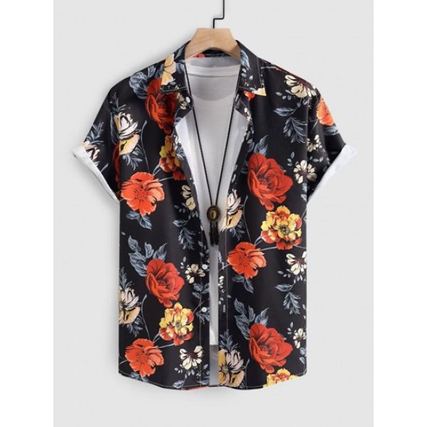 Floral Print Summer Vacation Shirt Floral Print Summer Vacation Shirt