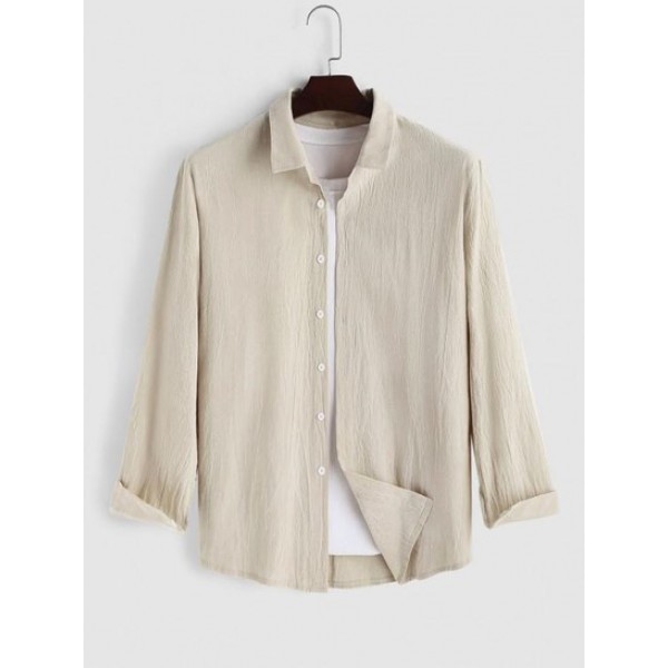 Neutral Color Casual Button Up Shirt Neutral Color Casual Button Up Shirt