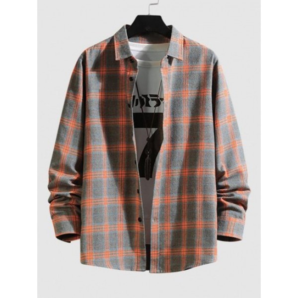 Plaid Pattern Flannel Long Sleeves Shirt Plaid Pattern Flannel Long Sleeves Shirt