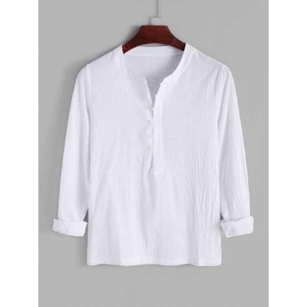 Button Loop Solid Henley Shirt Button Loop Solid Henley Shirt