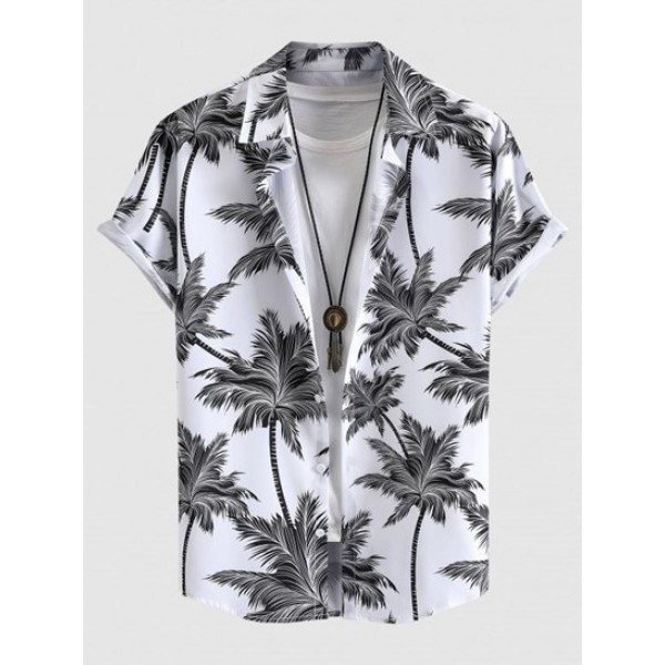 Coconut Tree Print Short Sleeve Shirt Coconut Tree Print Short Sleeve Shirt