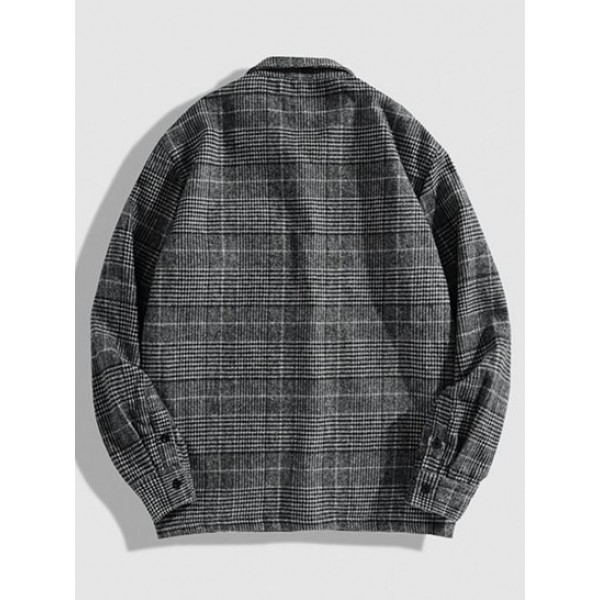 Houndstooth Pattern Casual Zip Jacket Houndstooth Pattern Casual Zip Jacket