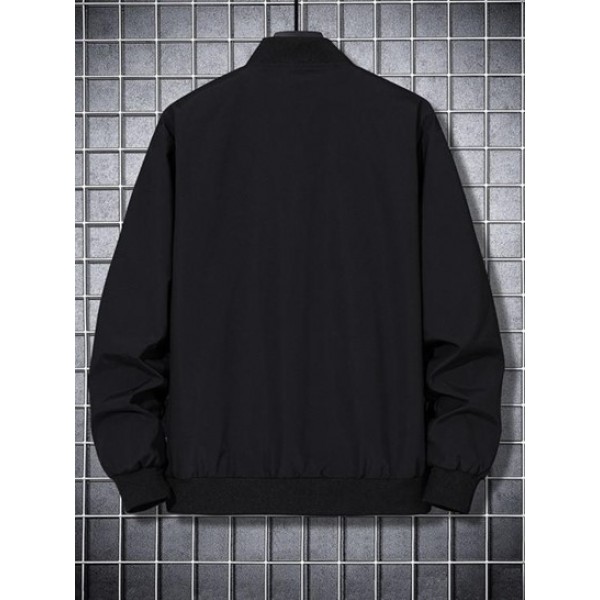 Mountain Print Waterproof Button Up Baseball Jacket Mountain Print Waterproof Button Up Baseball Jacket
