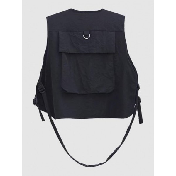 Multi-pocket Side-release Buckle Design Cargo Vest Multi-pocket Side-release Buckle Design Cargo Vest