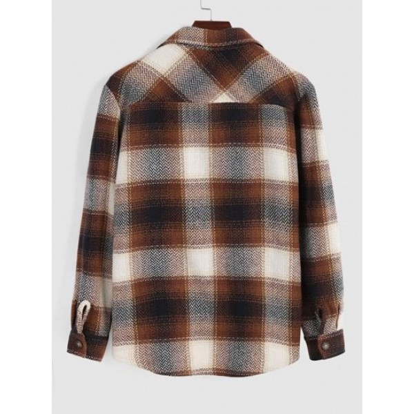 Check Tweed Flap Pockets Shacket Check Tweed Flap Pockets Shacket