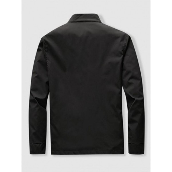 Zip Up Flap Pocket Stand Collar Jacket Zip Up Flap Pocket Stand Collar Jacket