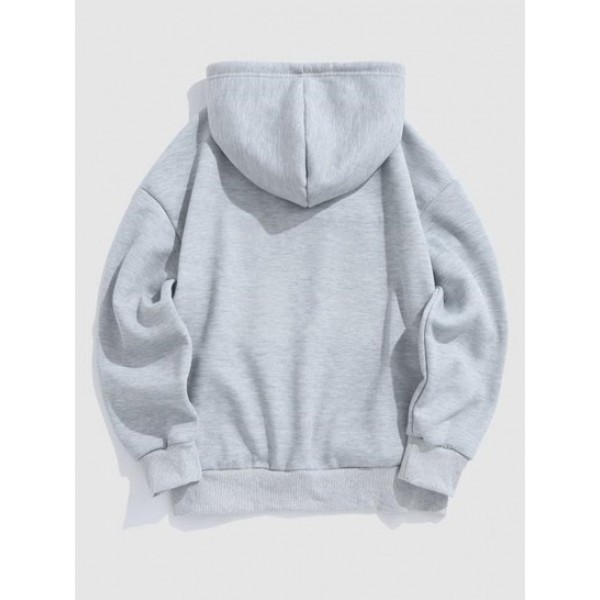 Letter CHICAGO And Basketball Printed Fleece-lined Pullover Hoodie Letter CHICAGO And Basketball Printed Fleece-lined Pullover Hoodie