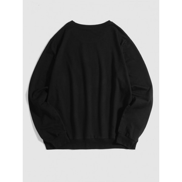 Letter CHICAGO And Basketball Pattern Pullover Sweatshirt Letter CHICAGO And Basketball Pattern Pullover Sweatshirt