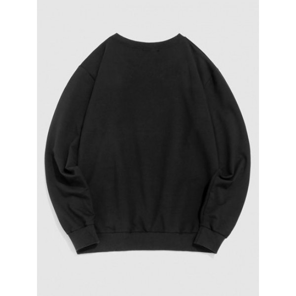 BROOKLYN Letter Print Crew Neck Vintage Essentials Sweatshirt BROOKLYN Letter Print Crew Neck Vintage Essentials Sweatshirt