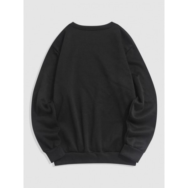 Streetwear California Contrasting Letter Fleece-lined Crewneck Vintage Sweatshirt Streetwear California Contrasting Letter Fleece-lined Crewneck Vintage Sweatshirt