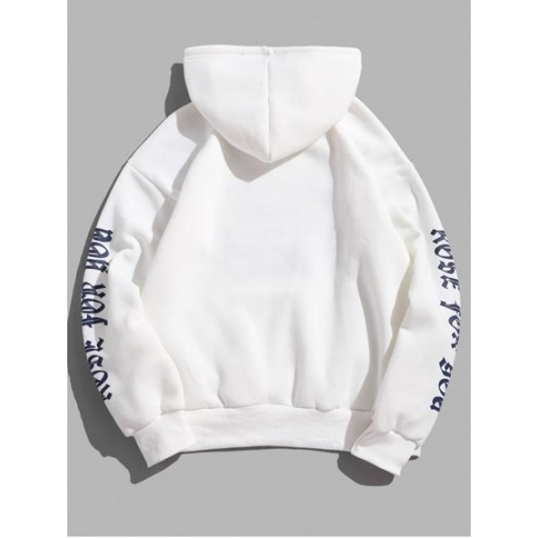 Rose Letter Fleece Kangaroo Pocket Pullover Hoodie Rose Letter Fleece Kangaroo Pocket Pullover Hoodie