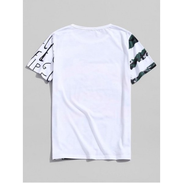 Leopard Graffiti Painting Print Round Neck T-shirt Leopard Graffiti Painting Print Round Neck T-shirt