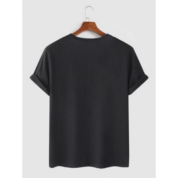 Chinese Characters Plum Blossom Printed Casual T-shirt Chinese Characters Plum Blossom Printed Casual T-shirt