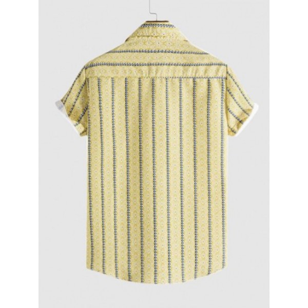 Print Casual Short Sleeve Button Shirt Print Casual Short Sleeve Button Shirt