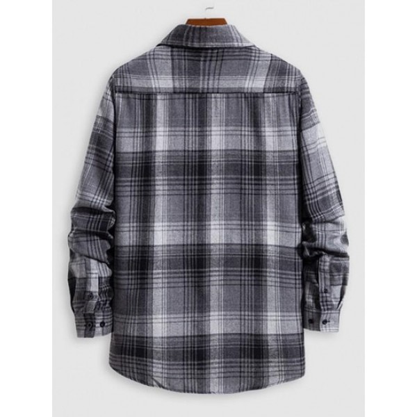 Plaid Front Pocket Button Up Shirt Plaid Front Pocket Button Up Shirt