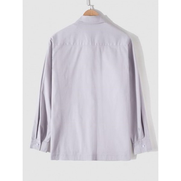 Solid Color Pockets Casual Cargo Shirt Solid Color Pockets Casual Cargo Shirt