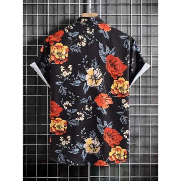 Floral Print Summer Vacation Shirt Floral Print Summer Vacation Shirt