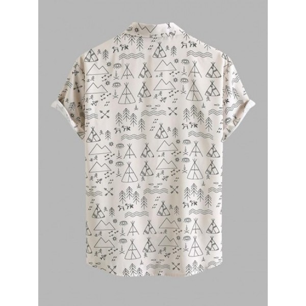 Geometric Figure Pattern Short Sleeves Shirt Geometric Figure Pattern Short Sleeves Shirt