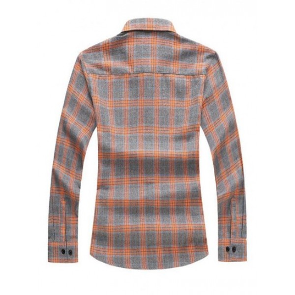 Plaid Pattern Flannel Long Sleeves Shirt Plaid Pattern Flannel Long Sleeves Shirt