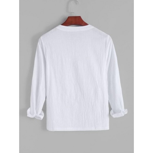 Button Loop Solid Henley Shirt Button Loop Solid Henley Shirt