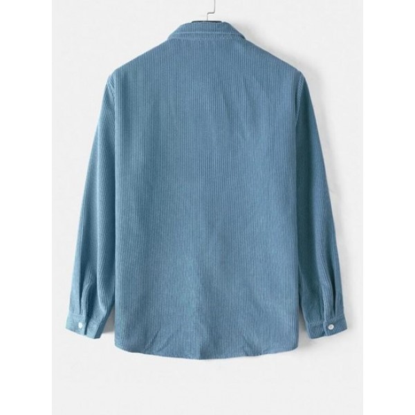 Solid Color Corduroy Long Sleeves Shirt Solid Color Corduroy Long Sleeves Shirt
