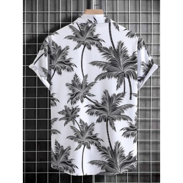 Coconut Tree Print Short Sleeve Shirt Coconut Tree Print Short Sleeve Shirt