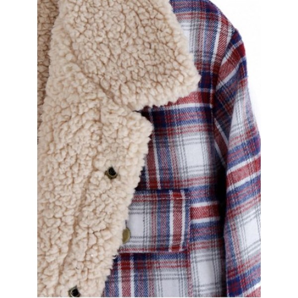 Fuzzy Flannel Plaid Casual Button Fluffy Shirt Jacket Fuzzy Flannel Plaid Casual Button Fluffy Shirt Jacket